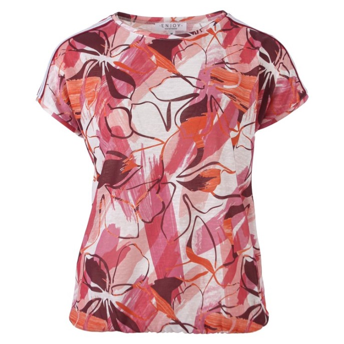 Z Enjoy Blouson bloemprint Pink bordeaux oranje